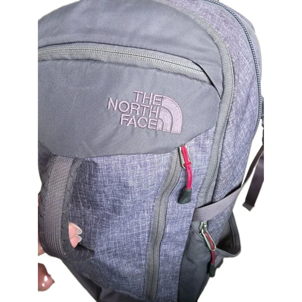 North Face Surge Laptop Backpack Rabbit Grey Heather/Cerise